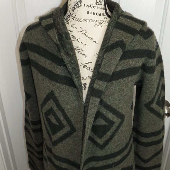 TOAD & CO Merino Heartfelt Hoodie Open Wool Blanket Cardigan S Aztec Southwest - Picture 2 of 10